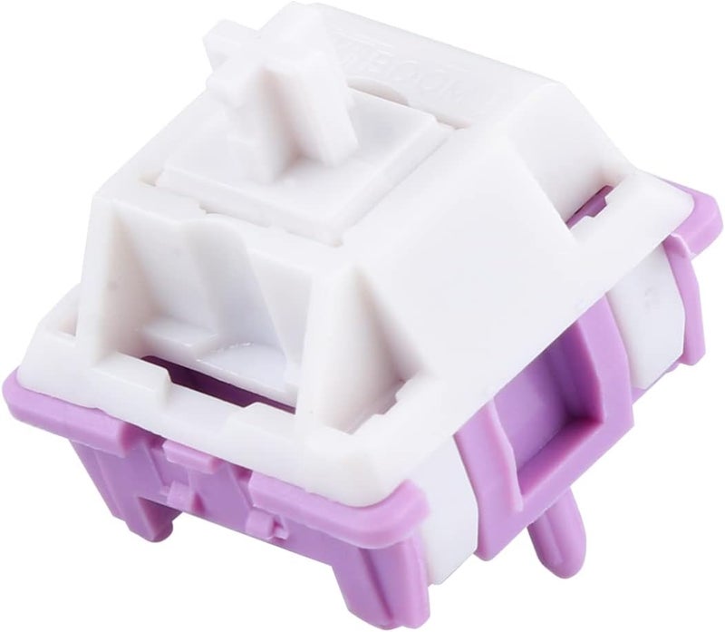 KiiBoom Tactile 54gf Taro Cream Milk Mechanical Switch Set, 5 Pin Keyboard Switch with POM Stem, Nylon/PC Housing, 35 Pieces for DIY Gaming Keyboard - Image 1